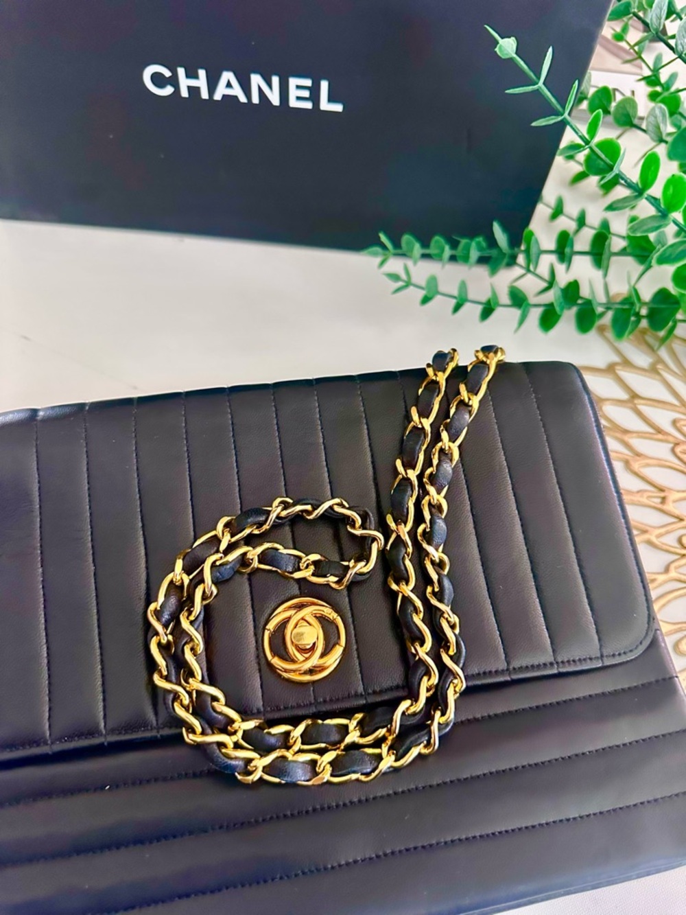 CHANEL Classic Flap Leather Mademoiselle Bag Black - Picture 9 of 16